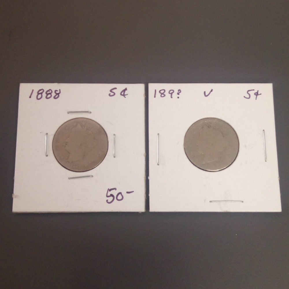(2)  Old V Nickels Lot